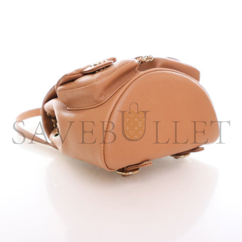 CHANEL DUMA BACKPACK SMALL BEIGE CAVIAR AS3787 (17.5*16.5*10cm)